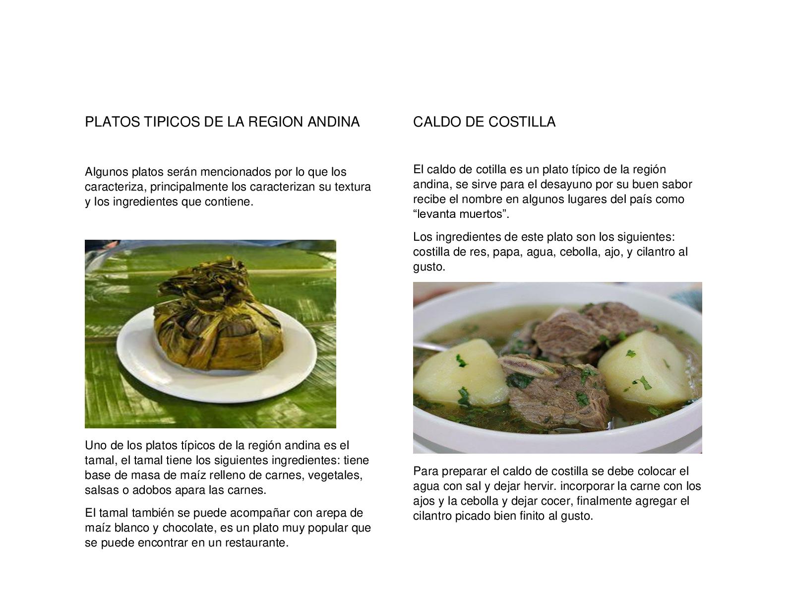 recetas de la region andina